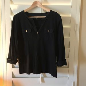 🍍Charter Club Luxury black 3/4 sleeve blouse🍍